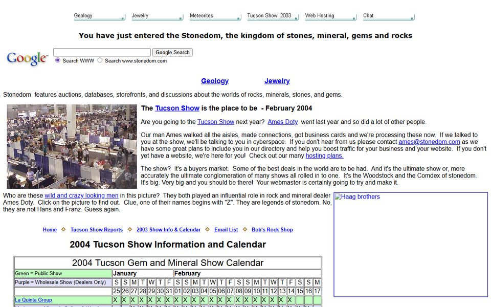 Peak-activity snapshot of stonedom.com from Jul 29, 2003